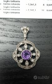 ciondolo argento 925 e ametista 