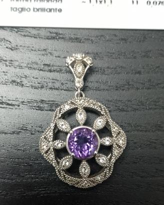 ciondolo argento 925 e ametista 