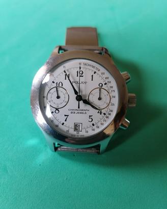 cronografo Poljot cassa acciaio cinturino jubilee