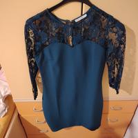 vestito color petrolio Calliope 