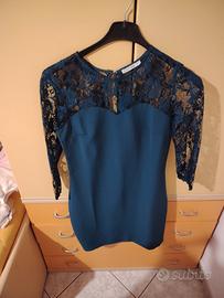 vestito color petrolio Calliope 