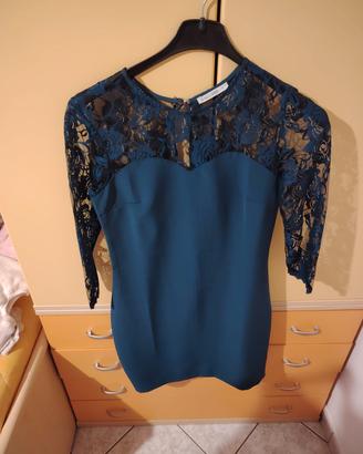 vestito color petrolio Calliope 