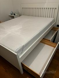 Letto bianco IKEA INDANAS con cassetti,come nuovo