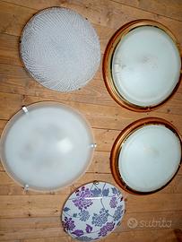 Bel lotto 5 plafoniere grandi complete.