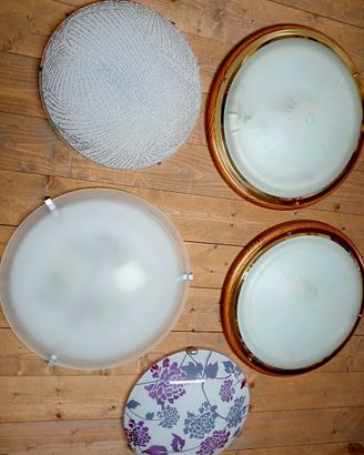 Bel lotto 5 plafoniere grandi complete.