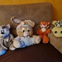 Peluche 4 pz: Lupo, Coniglio, Volpe, Tartaruga.
