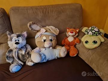 Peluche 4 pz: Lupo, Coniglio, Volpe, Tartaruga.