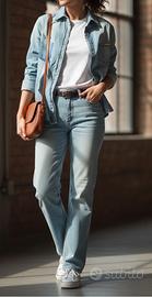 Coordinato Denim Fornarina Y2K - Jeans e Camicia