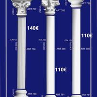 colonne in gesso copri pilastro fusto capitello