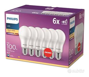Philips LED Classic E27 confezione da 6 lampade 
