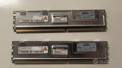 n.2 moduli Ram 2gb PC2-5300 DDR2-667mhz Qimonda