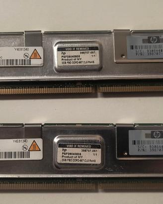 n.2 moduli Ram 2gb PC2-5300 DDR2-667mhz Qimonda