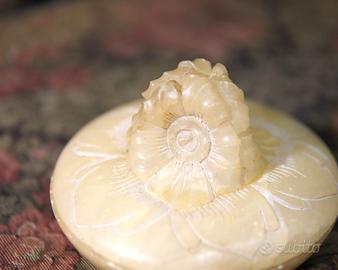 Scatolina Portagioie Alabastro Floreale Vintage