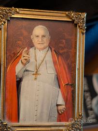 Papa Giovanni XXIII con cornice vintage anni 50