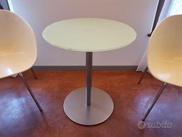 tavoli bar in vetro temprato e alluminio satinato