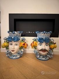 Teste di Moro, fatto e dipinto a mano ad Erice