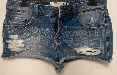 Shorts jeans denim con disegni FB Sisters tg M