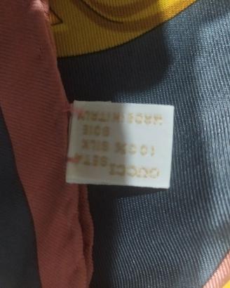 Foulard GUCCI Vintage Anni '80 - 100% Seta - Bordi