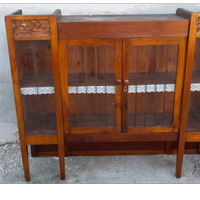 alzata per credenza "900" in noce con intarsi