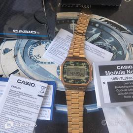 Casio Vintage A168WE Camouflage / Oro – Full Set

