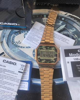 Casio Vintage A168WE Camouflage / Oro – Full Set

