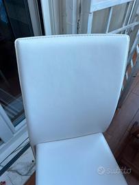 Sedie in cuoio bianco