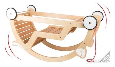 Carretto altalena in legno 