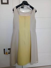 Abito Tara Jarmon 100% cotone bicolore beige e gia