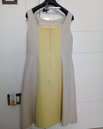 Abito Tara Jarmon 100% cotone bicolore beige e gia