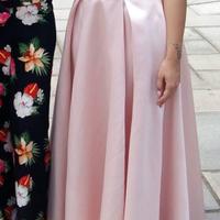 Abito lungo da cerimonia. Rosa cipria con corpetto