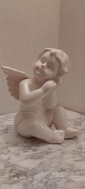 Angelo/Cherubino in ceramica bianca