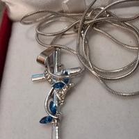 Collana puro Argento925 cm 60 con pendente 