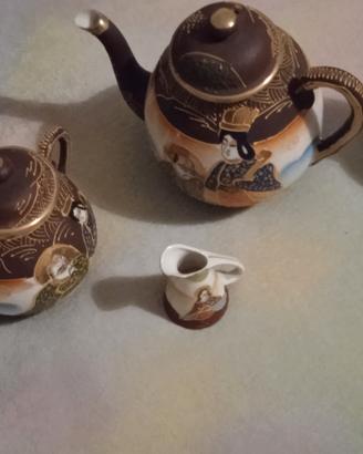 Teiera Giapponese in ceramica dipinta 