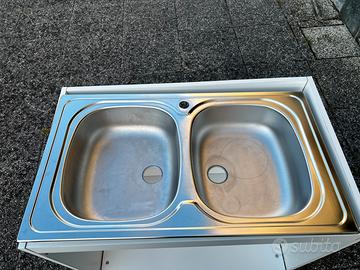Lavello integrato due vasche mod delina