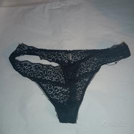 lingerie pizzo nero tanga xs