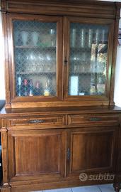 MOBILE CREDENZA VETRINA ARTE POVERA LEGNO