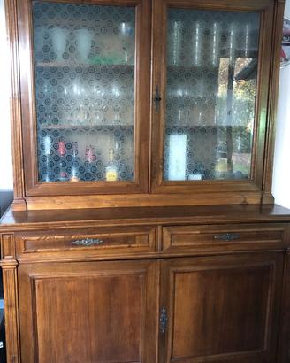 MOBILE CREDENZA VETRINA ARTE POVERA LEGNO
