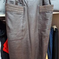 gonna in pelle marrone