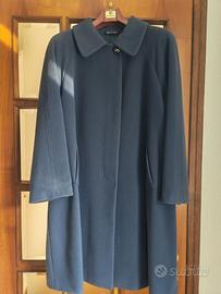Cappotto Isa Lezzi Vintage Misto Cashmere Lana Blu