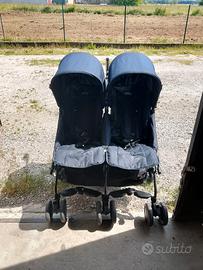 carrozzina gemellare blu navy Peg Perego Pliko Min