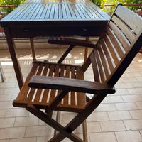 Tavolo legnoo giardino e 4 sedie Re garden