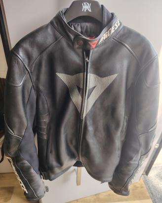 giacca in pelle moto dainese