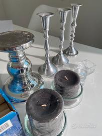 Set candelabri/porta candele e candele