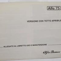 Allegati libretto uso  Alfa 75 turbo v6 tettino