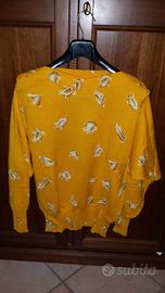 Maglia gialla con disegnati dei diamanti, taglia L