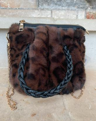 Borsa ecopelliccia leopardata