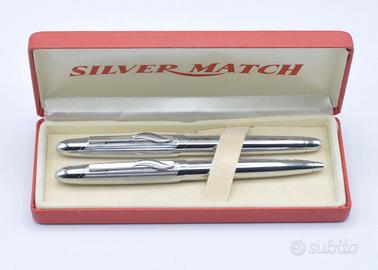 set di penne Silver Match stilo e sfera in acciaio