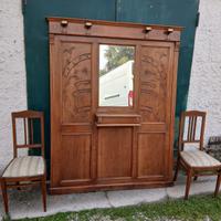 Appendiabiti con Cassapanca e 2 Sedie