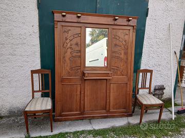 Appendiabiti con Cassapanca e 2 Sedie