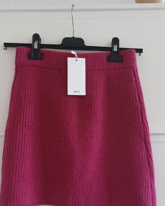 Minigonna in maglia a costine Mango XS